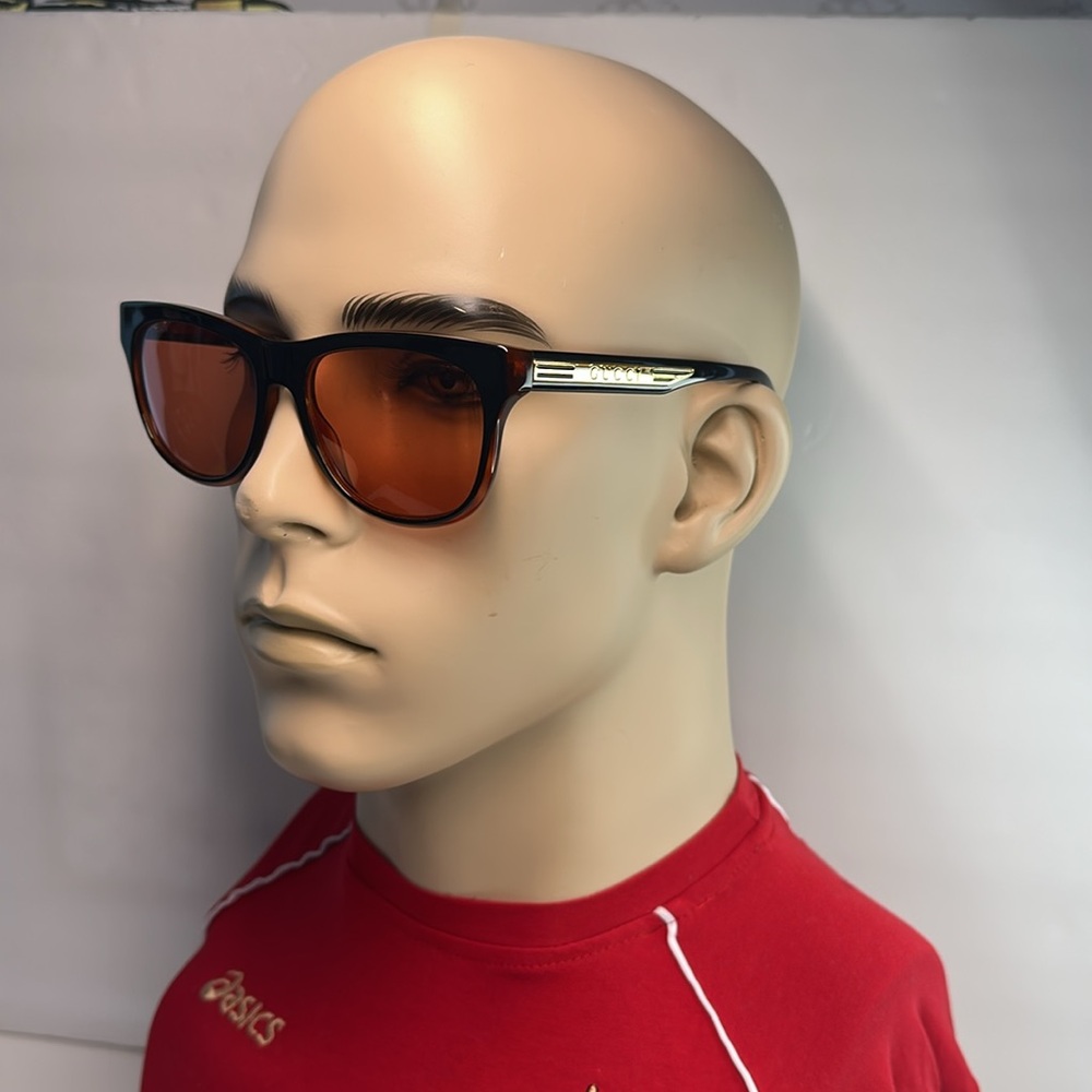 Gucci Sunglasses Men's GG0980S 002 Black/Orange Lenses - Picture 1 of 13